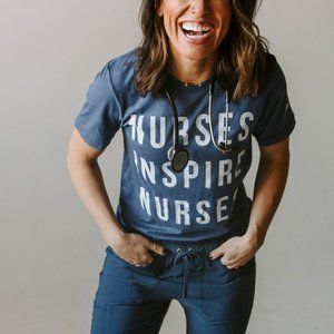 Nurses Inspire Nurses Navy Tee w/ Ascension Logo